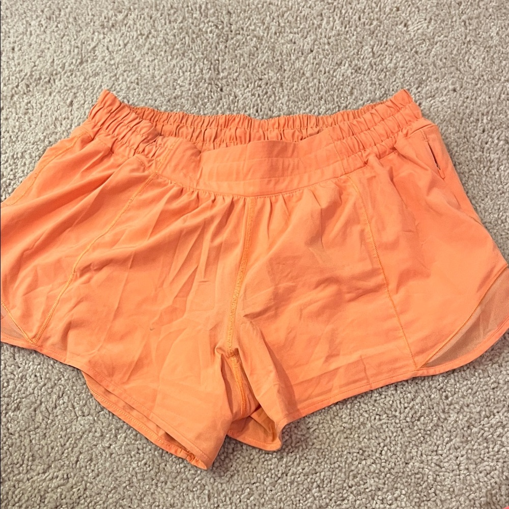 Women's Orange Athletic Shorts Lululemon Hotty Hot